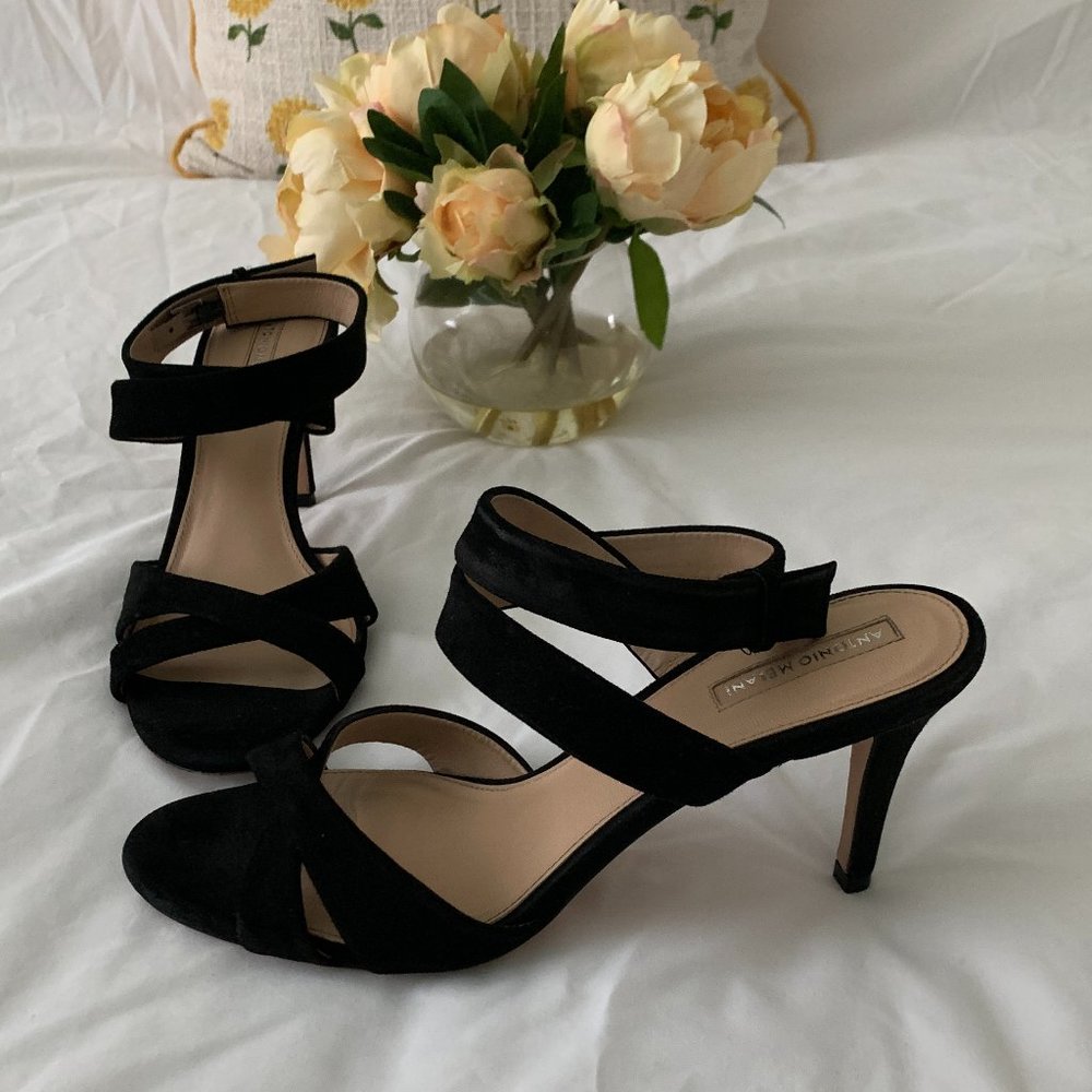 Antonio Melani Judena Women´s Black Ankle Strap Heels, Size 9 - Picture 3 of 16